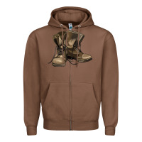 Chestnut soldier veteran boots Zipper Hoodie - MaliasSmallBusiness