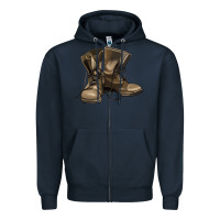 Navy soldier veteran boots Zipper Hoodie - MaliasSmallBusiness