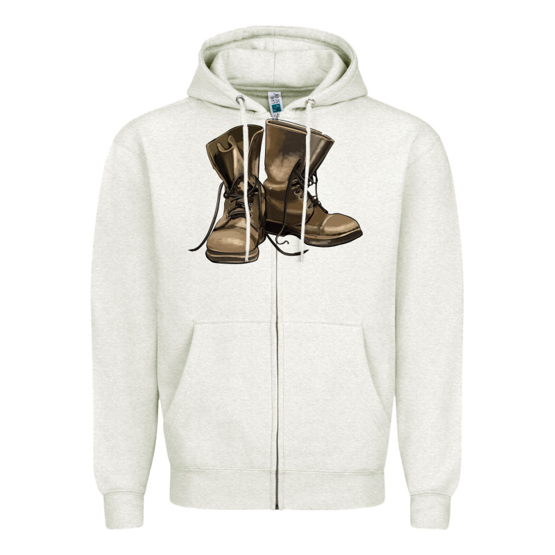 Soldier Veteran Boots Zipper Hoodie by MaliasSmallBusiness | Teevron