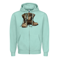 Seafoam soldier veteran boots Zipper Hoodie - MaliasSmallBusiness