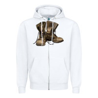 White soldier veteran boots Zipper Hoodie - MaliasSmallBusiness