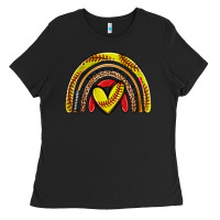 Black softball rainbow Ladies Tee - Zillion Design Studio