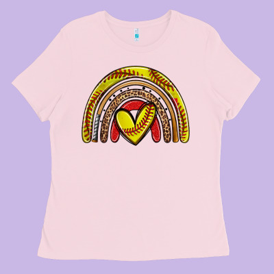 Softball Rainbow Ladies Tee Designed By Zillion Design Studio