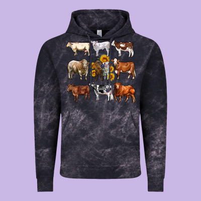 Western Cowsand Sunflowers Vintage Hoodie Designed By Adodesignshop