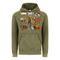 Vintage Olive western cowsand sunflowers Vintage Hoodie - AdoDesignShop