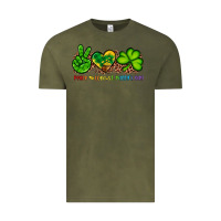 Vintage Olive peace love st patty's day Vintage Tee - Artiststas