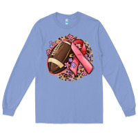 Colony Blue breast cancer ribbon and american football Long Sleeve Tee - MaliasSmallBusiness