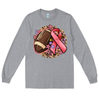 Heather Grey breast cancer ribbon and american football Long Sleeve Tee - MaliasSmallBusiness
