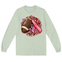 Matcha breast cancer ribbon and american football Long Sleeve Tee - MaliasSmallBusiness