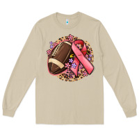 Mushroom breast cancer ribbon and american football Long Sleeve Tee - MaliasSmallBusiness