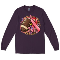 Plum breast cancer ribbon and american football Long Sleeve Tee - MaliasSmallBusiness