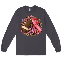 Smoke breast cancer ribbon and american football Long Sleeve Tee - MaliasSmallBusiness