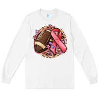 White breast cancer ribbon and american football Long Sleeve Tee - MaliasSmallBusiness