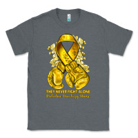 Charcoal Heather they never fight alone yellow ribbon with boxing g Classic Tee - NancyCooperArtShop