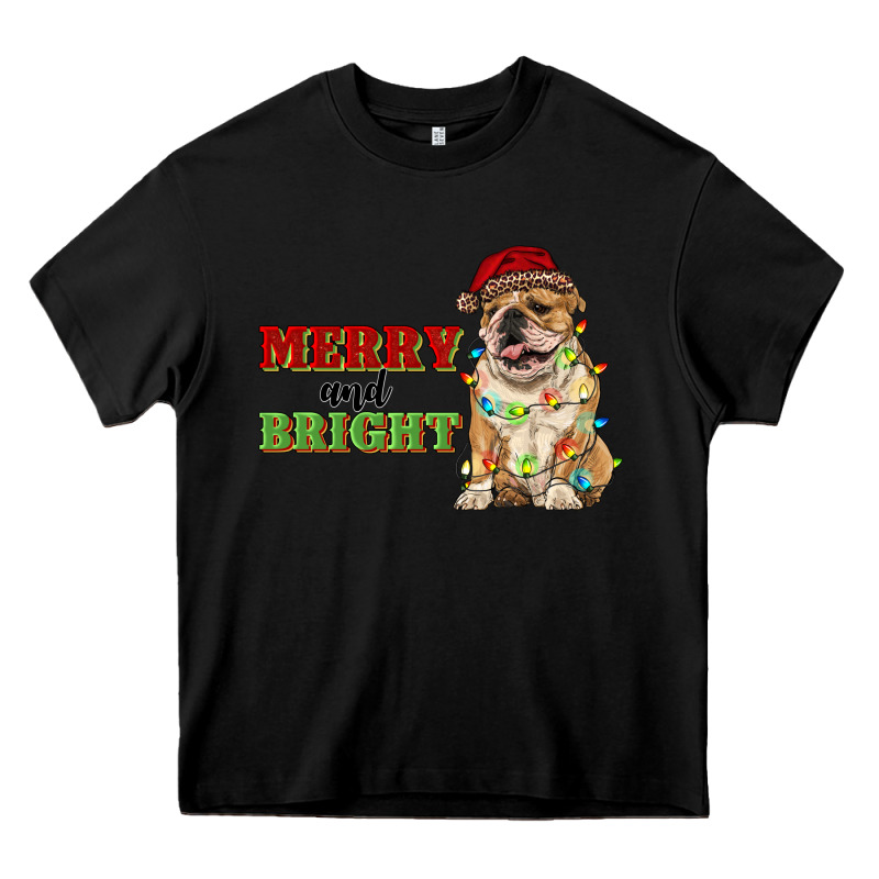 Merry And Bright English Bulldog Heavy Core Tee by RanaPortraitStore | Teevron