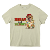 Mossy merry and bright english bulldog Heavy Core Tee - RanaPortraitStore