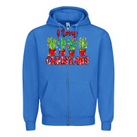 True Royal Merry Christmas Cactuses Zipper Hoodie - MaliasSmallBusiness