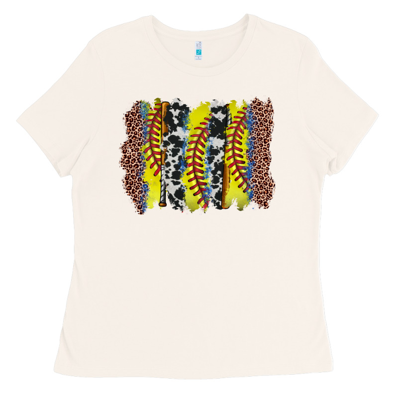 Softball Brushstroke Ladies Tee by Zillion Design Studio | Teevron