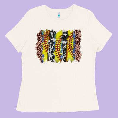 Softball Brushstroke Ladies Tee Designed By Zillion Design Studio