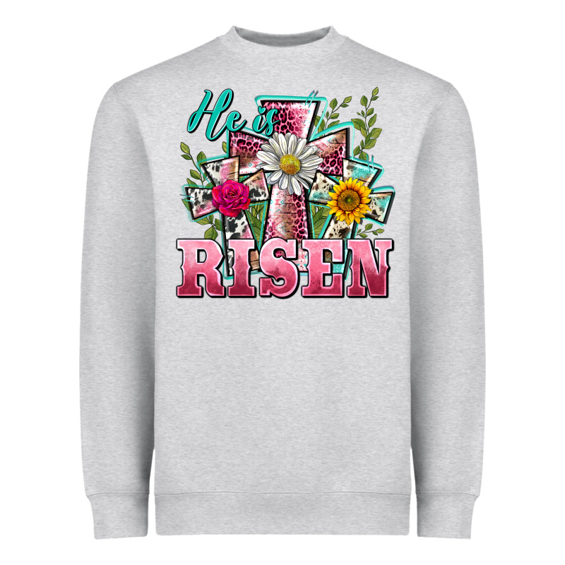 He Is Risen Cross Easter Heavyweight Sweatshirt by BarkalooDesign | Teevron