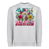 Heather Grey he is risen cross easter Heavyweight Sweatshirt - BarkalooDesign