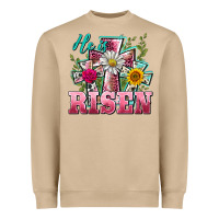 Mushroom he is risen cross easter Heavyweight Sweatshirt - BarkalooDesign