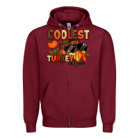 Burgundy coolest turkey in town Zipper Hoodie - MaliasSmallBusiness