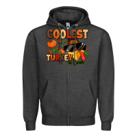 Charcoal Heather coolest turkey in town Zipper Hoodie - MaliasSmallBusiness