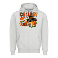 Dove Grey coolest turkey in town Zipper Hoodie - MaliasSmallBusiness