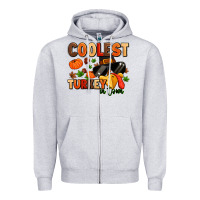 Heather Grey coolest turkey in town Zipper Hoodie - MaliasSmallBusiness