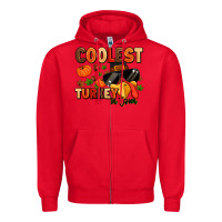 Red coolest turkey in town Zipper Hoodie - MaliasSmallBusiness