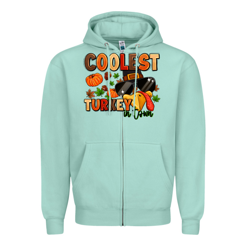 Coolest Turkey In Town Zipper Hoodie by MaliasSmallBusiness | Teevron