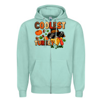 Seafoam coolest turkey in town Zipper Hoodie - MaliasSmallBusiness