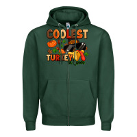 Sports Green coolest turkey in town Zipper Hoodie - MaliasSmallBusiness