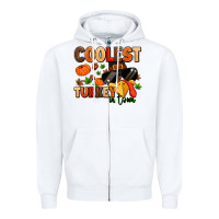 White coolest turkey in town Zipper Hoodie - MaliasSmallBusiness