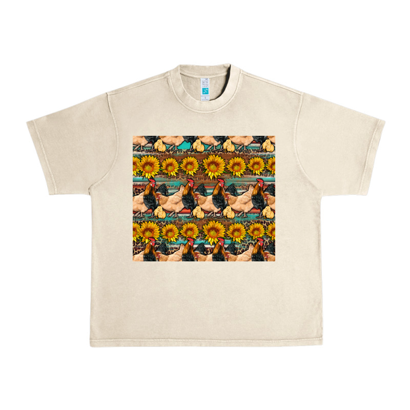 Seamless Poultry Farm Sunflowers Chicken Coop Tumbler Urban Heavy Tee by Artiststas | Teevron