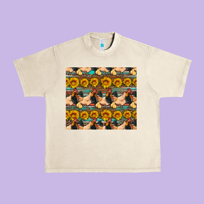 Seamless Poultry Farm Sunflowers Chicken Coop Tumbler Urban Heavy Tee Designed By Artiststas