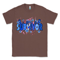 Chestnut I am a survivor Colon Cancer blue ribbon Classic Tee - NancyCooperArtShop