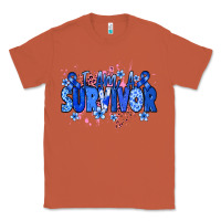 Copper I am a survivor Colon Cancer blue ribbon Classic Tee - NancyCooperArtShop