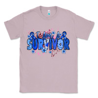 Lilac I am a survivor Colon Cancer blue ribbon Classic Tee - NancyCooperArtShop