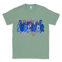 Sage I am a survivor Colon Cancer blue ribbon Classic Tee - NancyCooperArtShop