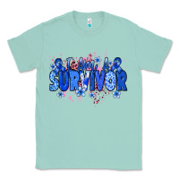 Seafoam I am a survivor Colon Cancer blue ribbon Classic Tee - NancyCooperArtShop