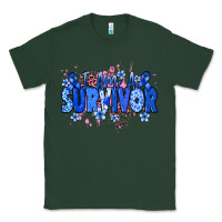 Sports Green I am a survivor Colon Cancer blue ribbon Classic Tee - NancyCooperArtShop