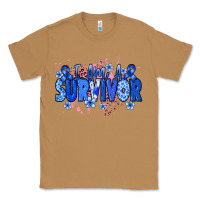 Toasted Coconut I am a survivor Colon Cancer blue ribbon Classic Tee - NancyCooperArtShop