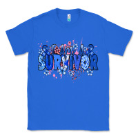 True Royal I am a survivor Colon Cancer blue ribbon Classic Tee - NancyCooperArtShop