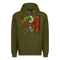 Army Green Christmas Character Premium Hoodie - NancyCooperArtShop