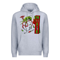 Heather Grey Christmas Character Premium Hoodie - NancyCooperArtShop