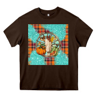 Chocolate Brown fall bull skull Heavy Core Tee - BarkalooDesign