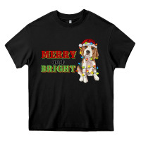 Black merry and bright beagle Heavy Core Tee - RanaPortraitStore