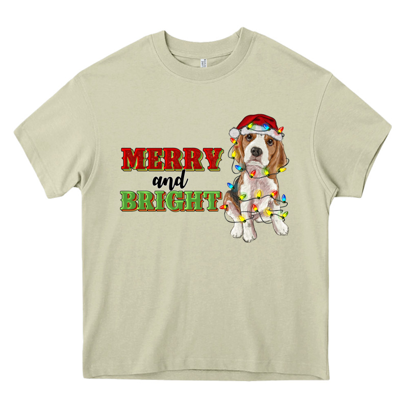 Merry And Bright Beagle Heavy Core Tee by RanaPortraitStore | Teevron